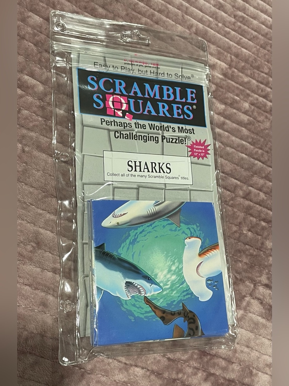 Scramble Squares Puzzle - Sharks - 9 tile shark themed puzzle challenge, ages 4+